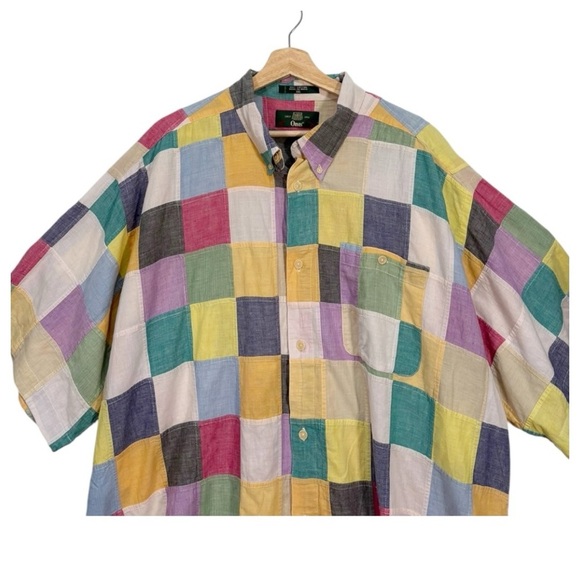 Orvis Patchwork Button Up Short Sleeve Shirt Size XXL - Picture 3 of 9